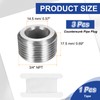 PATIKIL 3 Pcs 304 Stainless Steel Pipe Plug 3/4" NPT