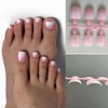 216Pcs Ombre Press on Toenails Square Fake Toe Nails White