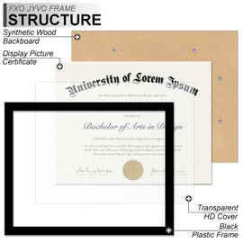 Fxojyvo Black 8.5 x 11 Frame Display 8.5 by 11 Document Certificate Diploma Wall and Tabletop - 1 Pack