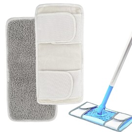 Reusable Mop Pads for Flash Speedmop Heavy Duty Microfibre Wet Dry Cleaning Mop Pad Machine Washable Up to 100x (Grey-2 Pack)