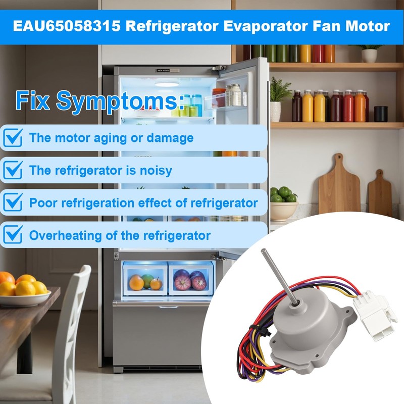 EAU65058315 Refrigerator Evaporator Fan Motor Assembly Compatible with LG Kenmore