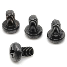 ReplacementScrews Rear License Plate Screws Compatible with Volkswagen - M6-1.0 x 10mm - Stainless Steel - Black Oxide (Pack of 4)