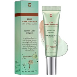 CC Red Correct Cream with Centella Asiatica & SPF 25, Anti-Redness Green Color Correcting Foundation, Lightweight Tinted Moisturiser to Refine Texture for Softer, Hydrated Skin