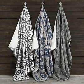 HiEnd Accents Shearling Southwest (Gris frío) Manta Azteca Suave, 127 x 152 cm