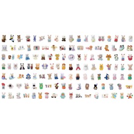 CAREOR 120Pcs Calico Critters Stickers, Vinyl Waterproof Warm Cute Graffiti Calico Critters Stickers for Teens Office Workers Crafts Gifts Laptop Bottles Envelopes Snowboard