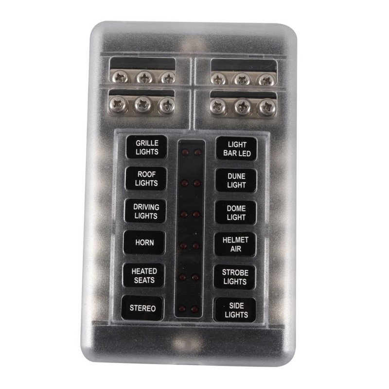 12 Way Fuse Box with Negative Terminals and Fuse Wire