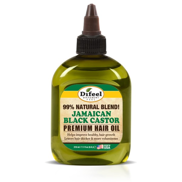 Difeel Premium Natural Jamaican Black Castor Hair Oil 7.1 oz - Aceite de ricino negro jamaicano para el crecimiento del cabello
