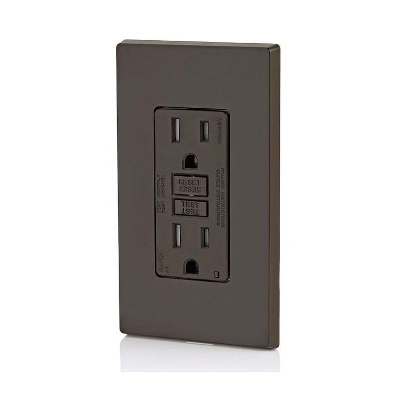 Leviton Dual-Function AFCI/GFCI Outlet, 15 Amp, Self Test, Tamper-Resistant with