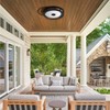 Slypadan Outdoor Motion Sensor Flush Mount LED Light, 12" Dusk