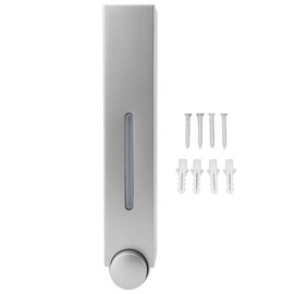 Manual Press Wall Mount Soap Dispenser Refillable Space Saving Shower Wall Soap Pump for Bathroom Silver