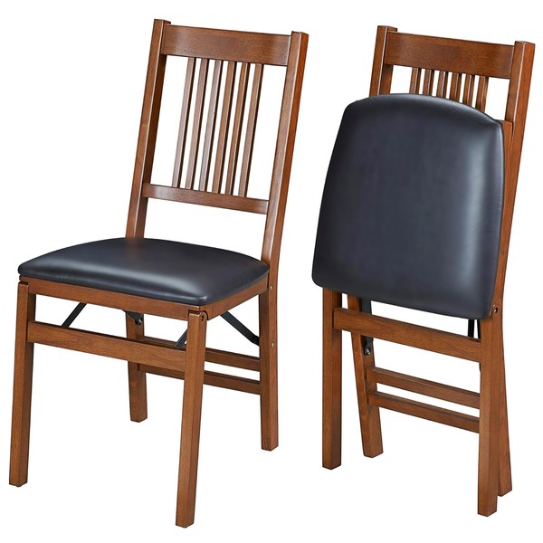 MECO MECO Stakmore True Mission Wooden Folding Chairs with Padded