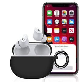 SaharaCase Case for Beats by Dr. Dre - Beats Studio Buds [Rugged] Full Body Protection Antislip Grip Slim with Keychain (Black)