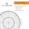 U.S. Kitchen Supply Set of 3 Stainless Steel Colander Strainers