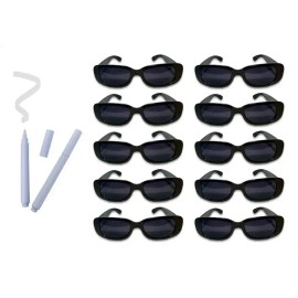 Kit De 10 Gafas De Fiesta Negras Retro Tik Tok + Blancas Y N