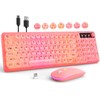 GLB Wireless Keyboard and Mouse Combo, RGB Backlit Rechargeable Full-Size