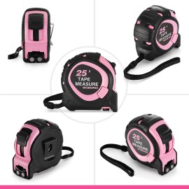 WORKPRO 16 & 25 FT Tape Measure with Fraction 3 Brake Retractable Measuring Tape - 25-FT