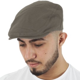 Toskatok Men's Brushed Cotton Flat Cap - grey