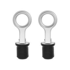 EMSea 2 pieces 23 mm rubber boat plugs, stainless steel, marine bilge plug, boat drain plug set, quick release drain plug with stainless steel handle