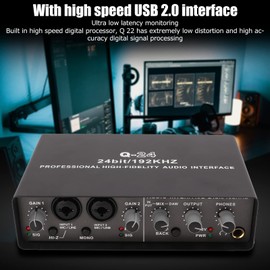 USB Audio Interface for Studio Recording, AudioBox Support 24 BIT 192KHZ HD Sound Quality, Audio Interface USB2.0 Connection for The Guitarist, Vocalist, Podcaster or Producer