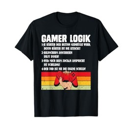 Gaming Kids GAMER LOGIC Funny Video Games Vintage T-Shirt