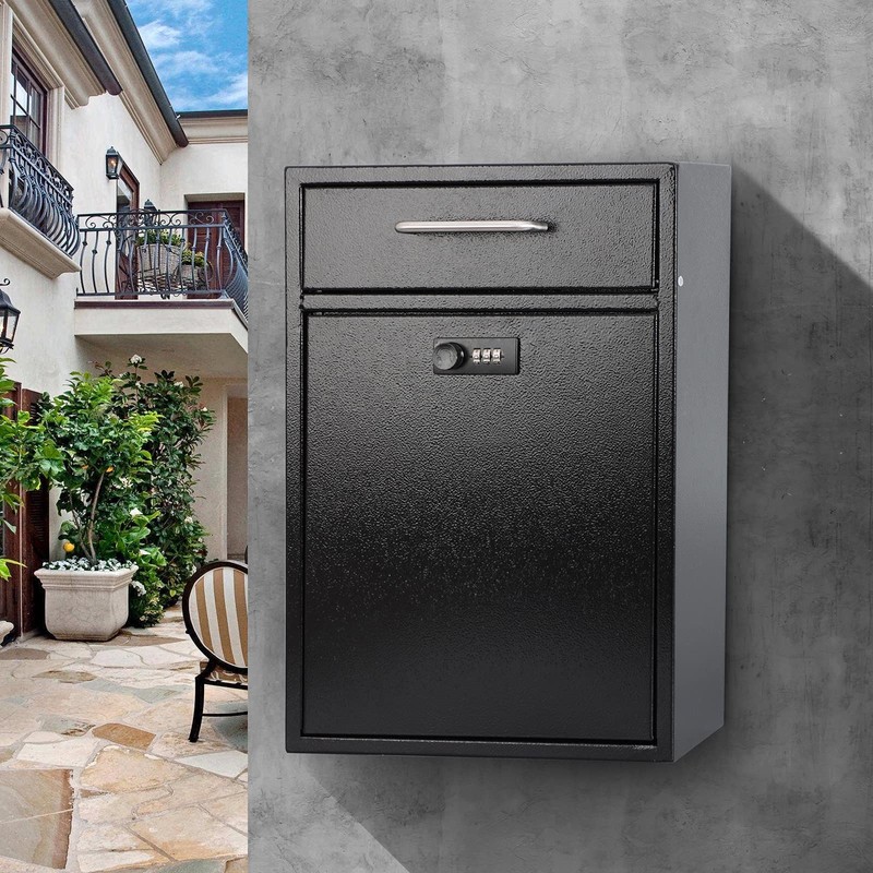 KYODOLED Steel Combination Lock Mail Boxes Outdoor,Locking Wall Mount Mailbox,Security