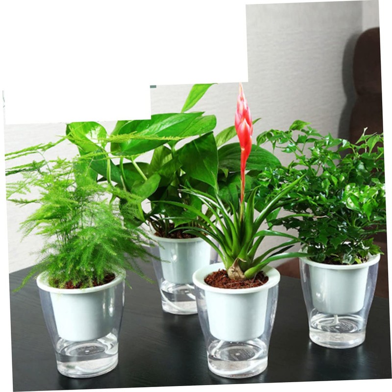 Sosoport Hydroponics Watering Planter Pot Automatic Water Absorption Transparent Resin