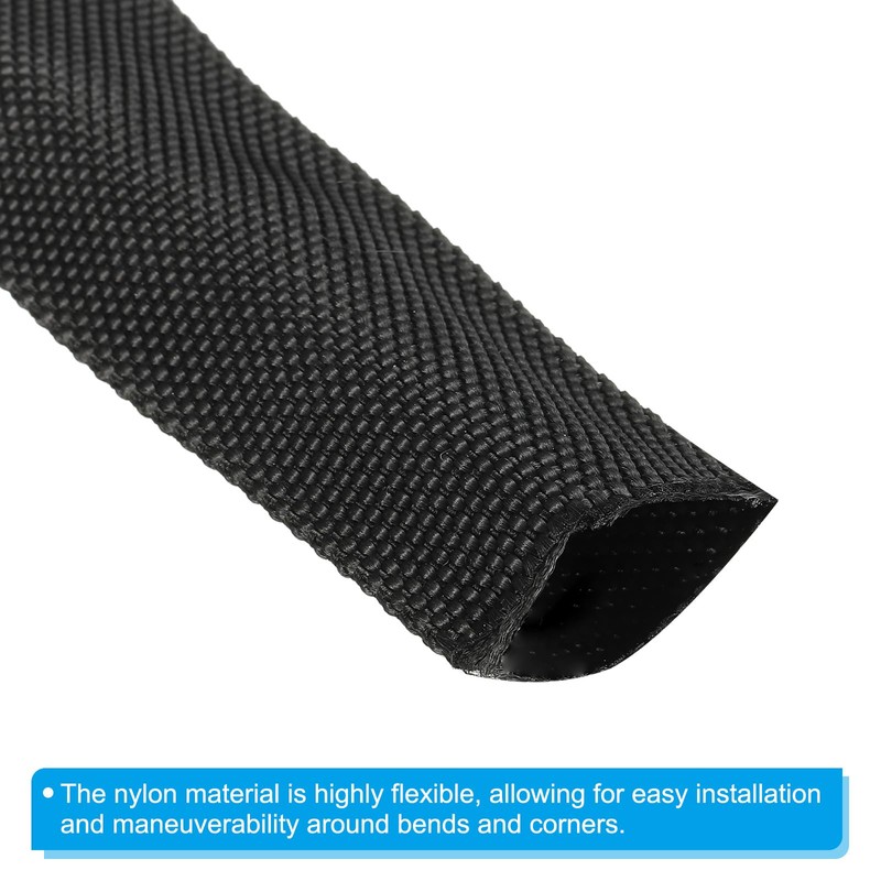 PATIKIL 1.2 Inch ID 6.5 ft Nylon Protective Hose Sleeve