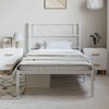 Casafoyer Metal Bed Frame with Headboard White 39.4"x74.8" Twin