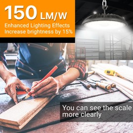 DEMILARE LED High Bay Light 200W, 30000LM 5000K Bright UFO High Bay Light [800W MH/HPS Eqv.] with 5' Cable US Plug, 100-277V ETL Listed Bay Lighting for Shop Garage Barn Warehouse