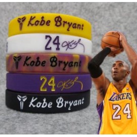 Unbranded Kobe Bryant Silicone Wristband Bracelet 4 To Choose From US SELLER Free Shipping - 19cm (Adult), Yellow