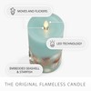 Luminara Flameless LED Candle Soft Teal Embedded Seashell & Starfish