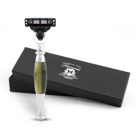 Haryali London 3 Edge Razor for Men, Womens Razor, Luxury Mens Razor, Tortoise Horn Imitation