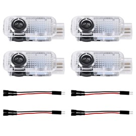 4uds Luz de Puerta LED con Proyección Logotipo, Luz Bienvenida Alta Definición Que Nunca se Desvanece Compatible con A3/A4/A5/A6/A7/A8/Q3/Q5/Q7/R8/TT/RS/S3/S4/S5/S6 (4 Anillos)