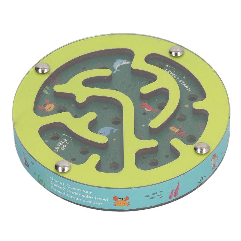 Balance Maze Game Double Sided Educational Round Portable Wooden Ball