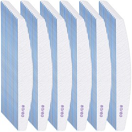 Lanties 200 Pcs 100/180 Grit Nail Files, Reusable Nail File Double Sided Emery Boards for Acrylic and Gel Nails, Professional Fingernail File Manicure Tools for Filer Salon Pedicure Beauty (Sector)