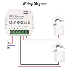 Peakloong Tuya Smart Life ZigBee Energy Meter Bidirectional 1 Channel with Clamp CT App Monitor Solar Power,80A,110V 240VAC Easy Install