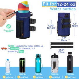 Desing Wish 24oz Bike Water Bottle Holder Holder with Mesh Pocket Bike Cup Holder Sling Water Bag Carrier Sleeve Holder Bike Walking Scooter Sports Cage New