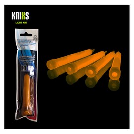 KNIXS - 10 x Power Glow Sticks, Professional Quality for 15 Years, Individually Packed, 150 x 15 mm, Luminous Sticks, Wild Orange, for Party, Festival, Carnival, Outdoor or Emergency Light