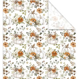 Generic AnyDesign 6 Sheets Fall Pumpkin Wrapping Paper - Not Roll - Watercolor Pumpkin Gift Wrap Paper Folded Flat Autumn Decorative DIY Craft Paper for Thanksgiving Wedding Party Supplies