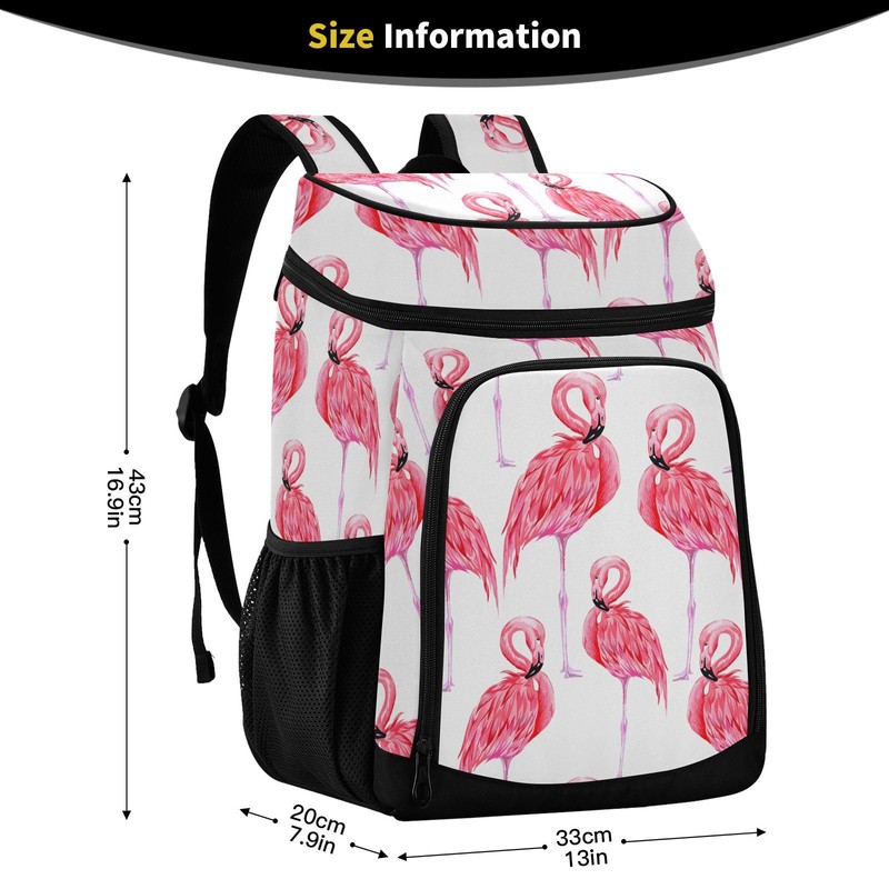 Pink Flamingo Cooler Backpack 36 Cans Insulated Backpack Cooler Leak