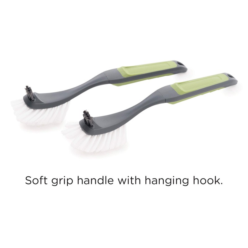 CleanPEAK Pack of 2 Fantail Dish Brushes with Soft Grip