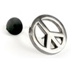 Pinsanity Peace Symbol Lapel Pin, silver, Small