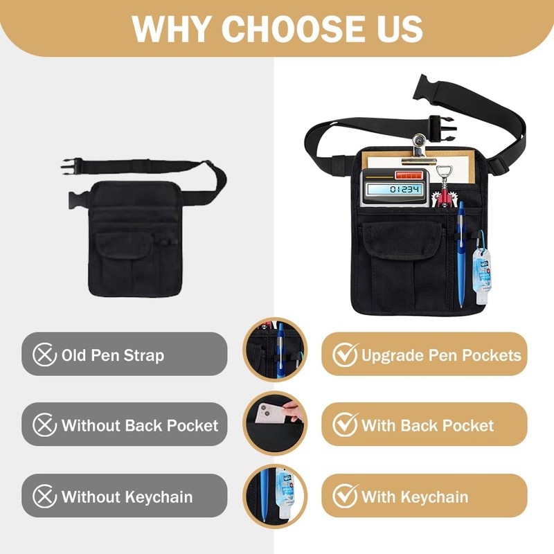 Professional Cleaning Apron with 5 Pockets and Adjustable Waist Belt,