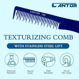 Cantor Peine de Dientes Anchos Lift Teasing (Paquete de 6), Resistente A Químicos Y Al Calor, Antiestático, para Todo Tipo de Cabello, Duradero Y Lige