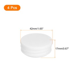 sourcing map 1-5/8"(42mm) Round Plastic Plug, 4 Pcs White Pipe Tubing End Cap Plastic Plug Cap Insert Glide Insert for Metal Tubing Fence Table Chairs Furniture