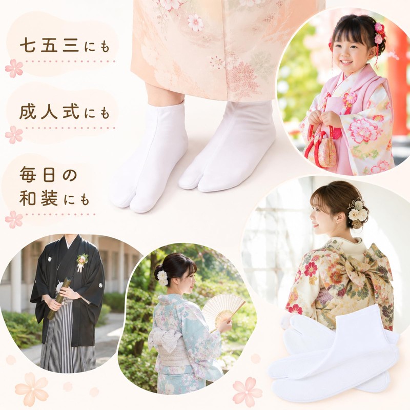 Stretch Tabi Socks, Available in Sizes for Children to Adults