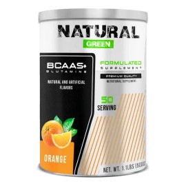 Aminoácidos Bcaas  Glutamina 500g Natural Green Naranja                                                                                               