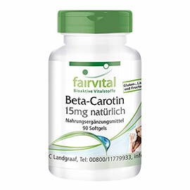 Fairvital | Beta Carotin 25.000 IE - 15mg pro Kapsel - HOCHDOSIERT - Provitamin A - 90 Softgels