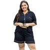 Vozanet Women's Plus Size Button Down Pajamas Soft Lounge Sets