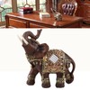 Lucky Feng Shui Wood Grain Elephant Statue Sculpture Wealth Figurine